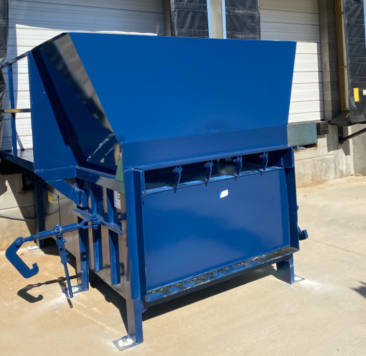 Commercial Trash Compactor- Stationary Compactor. Manufactured by FleetGenius and installed by FleetGenius Compactor Solutions.